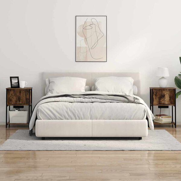 vidaXL Cabinet de chevet Ch&ecirc;ne fum&eacute; 38 x 31 x 61 cm Bois d'ing&eacute;nierie