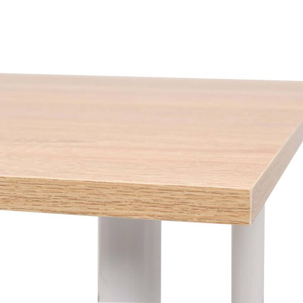 vidaXL Table à manger 120x60x73 cm Chêne et blanc