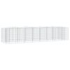 vidaXL Lit sur&eacute;lev&eacute; &agrave; gabions arqu&eacute; 400x100x100 cm Fer galvanis&eacute;