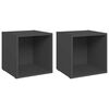 vidaXL Meubles TV 2 pcs gris 37x35x37 cm bois d’ingénierie