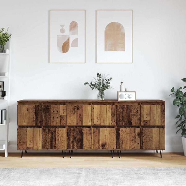 vidaXL Buffets 3 pcs Bois ancien 180 x 35 x 70 cm Bois d'ing&eacute;nierie
