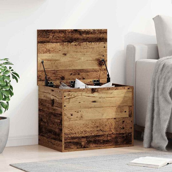 vidaXL Bo&icirc;te de Rangement avec stockage Bois ancien 60 x 42 x 46 cm