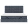 VidaXL Cadre de lit ottoman avec matelas gris fonc&eacute; 160x200cm velours