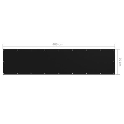 vidaXL Écran de balcon Noir 90x400 cm Tissu Oxford