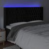 vidaXL T&ecirc;te de lit &agrave; LED Noir 203x16x118/128 cm Velours