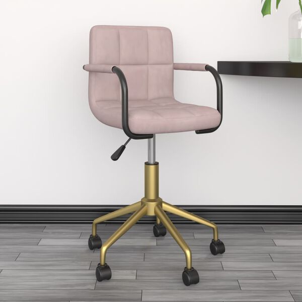 vidaXL Chaises pivotantes &agrave; manger lot de 4 rose velours