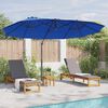 vidaXL Parasol cantilever de jardin bleu azur 372 x 198 x 243 cm