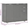 vidaXL Buffet Gris brillant 107x35x80,5 cm