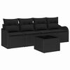 vidaXL Ensemble de canap&eacute; de jardin Noir polyrotin