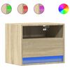 vidaXL Tables de chevet murales avec lumi&egrave;res LED 2 pcs ch&ecirc;ne sonoma