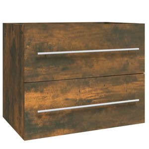 vidaXL Armoire de lavabo Ch&ecirc;ne fum&eacute; 60x38,5x48 cm Bois d'ing&eacute;nierie