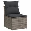 vidaXL Salon de jardin avec coussins 12 pcs gris r&eacute;sine tress&eacute;e