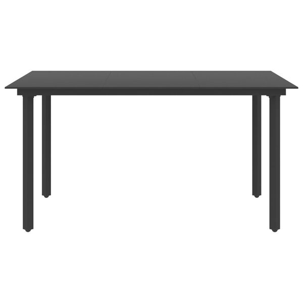 vidaXL Ensemble &agrave; manger de jardin 7 pcs PVC r&eacute;sine tress&eacute;e noir