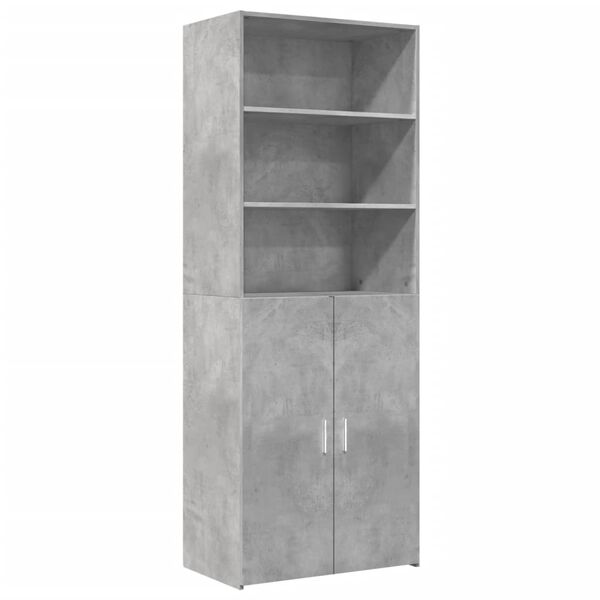 vidaXL Buffet haut gris b&eacute;ton 70x42,5x185 cm bois d'ing&eacute;nierie
