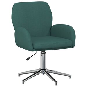 vidaXL Chaise de bureau pivotante 54 x 58 x 90 cm Vert fonc&eacute; Tissu