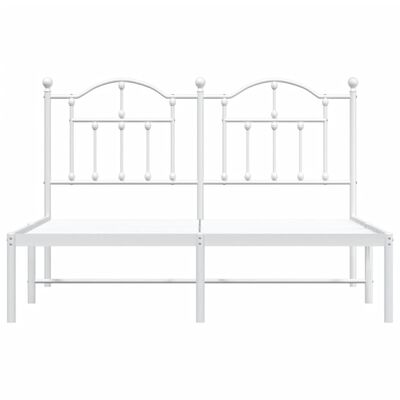 vidaXL Cadre de lit métal sans matelas et tête de lit blanc 140x190 cm