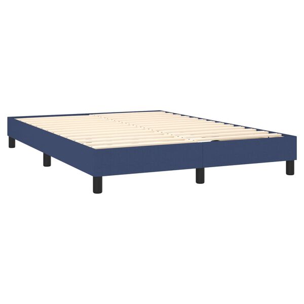 vidaXL Sommier &agrave; lattes de lit avec matelas Bleu 140x190 cm Tissu