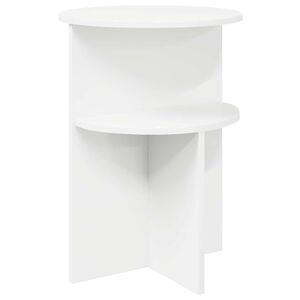 vidaXL Table d'appoint Blanc &Oslash; 39,5 x 55 cm Bois d'ing&eacute;nierie