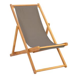 vidaXL Chaise de plage Taupe Bois de teck massif