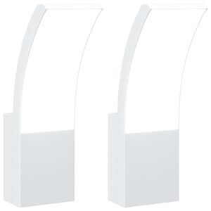 vidaXL Appliques murales LED d'ext&eacute;rieur 2 pcs blanc
