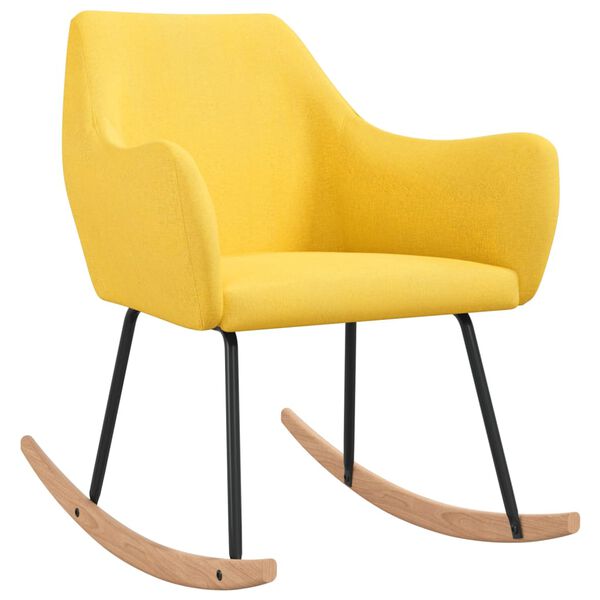 vidaXL Chaise &agrave; bascule Jaune moutarde Tissu