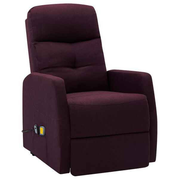 vidaXL Fauteuil de massage Violet Tissu