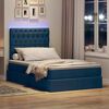 vidaXL Lit avec rangement et LED avec LED Bleu 120 x 200 cm Polyester