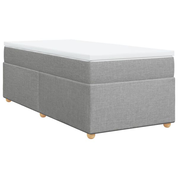 vidaXL Sommier à lattes de lit avec matelas Gris clair 90x200 cm Tissu