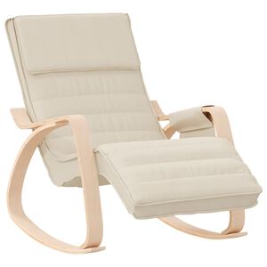 vidaXL Chaise &agrave; bascule Cr&egrave;me Tissu