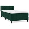 vidaXL Sommier &agrave; lattes de lit et matelas Vert fonc&eacute; 80x200 cm Velours