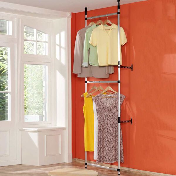 vidaXL Syst&egrave;me de garde-robe t&eacute;lescopique avec barres Aluminium