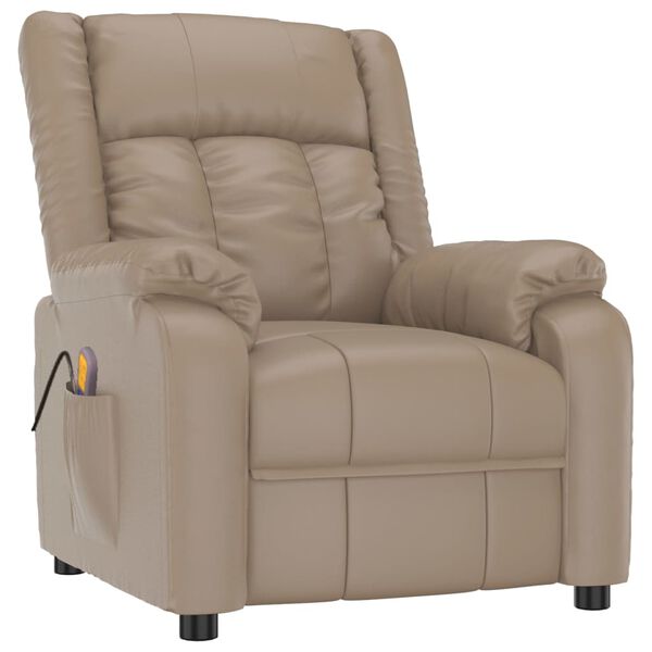 vidaXL Fauteuil de massage Cappuccino Similicuir
