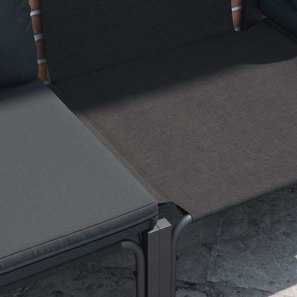 vidaXL Ensemble de canap&eacute; de jardin avec coussin 5 pcs Noir Acier