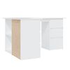vidaXL Bureau d'angle Blanc 145x100x76 cm Bois d'ingénierie