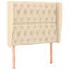vidaXL T&ecirc;te de lit avec oreilles Cr&egrave;me 93x23x118/128 cm Tissu