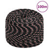 vidaXL Corde de bateau Noir 10 mm 100 m Polypropyl&egrave;ne