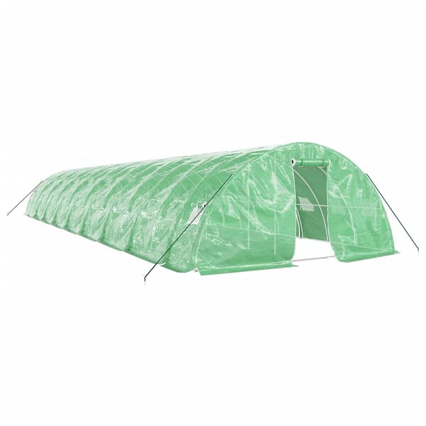 vidaXL Serre avec cadre en acier vert 90 m&sup2; 18x5x2,3 m