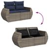 vidaXL Salon de jardin avec coussins 8 pcs gris r&eacute;sine tress&eacute;e acacia