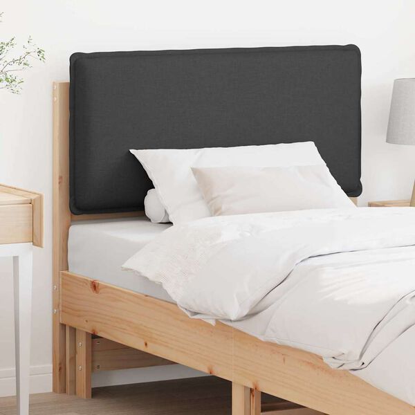vidaXL T&ecirc;te de lit capitonn&eacute;e Gris Naturel et Fonc&eacute; 90 cm Pin massif