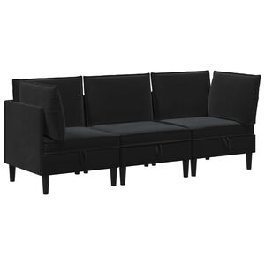 vidaXL Ensemble de meubles pour le salon 3 pc Noir Velours