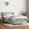 vidaXL Sommier &agrave; lattes de lit et matelas gris clair 90x220 cm velours