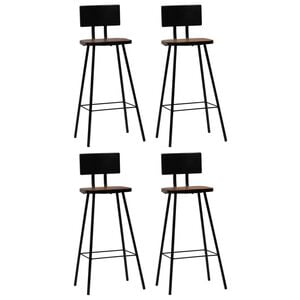 vidaXL Tabourets de bar lot de 4 bois massif de r&eacute;cup&eacute;ration