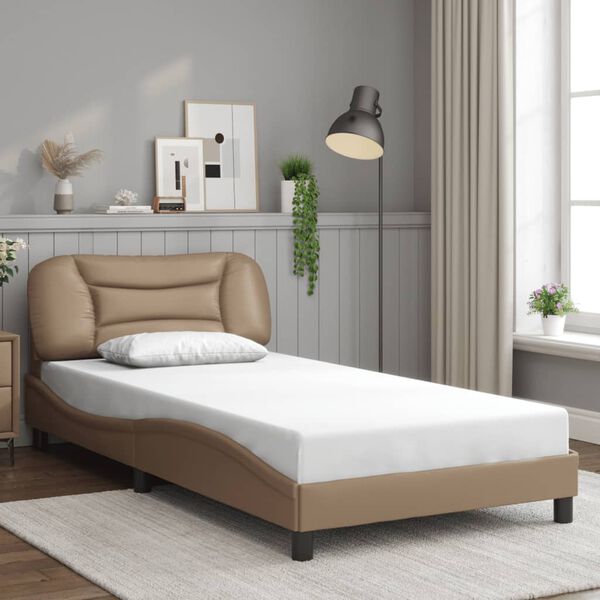 vidaXL Cadre de lit avec LED sans matelas Hvar cappuccino 100x200 cm