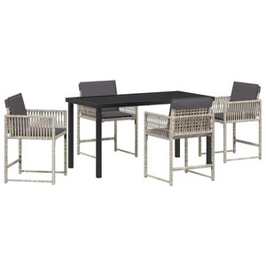 vidaXL Ensemble de salle &agrave; manger pour jardin 5 pc Gris clair