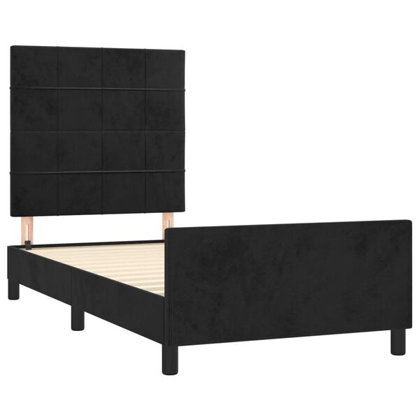 vidaXL Cadre de lit sans matelas noir 90x190 cm velours