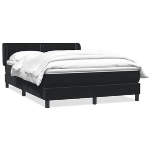 vidaXL Sommier &agrave; lattes de lit avec matelas noir 160x220 cm velours
