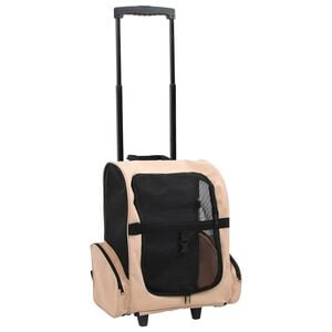 vidaXL Chariot polyvalent pliable pour animaux de compagnie sable