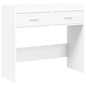 vidaXL Table console Blanc 90 x 35 x 80 cm Bois d'ing&eacute;nierie