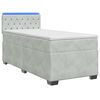 vidaXL Lit de box spring avec matelas et LED Gris clair 80 x 200 cm
