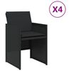 vidaXL Chaises de jardin lot de 4 avec coussins noir r&eacute;sine tress&eacute;e